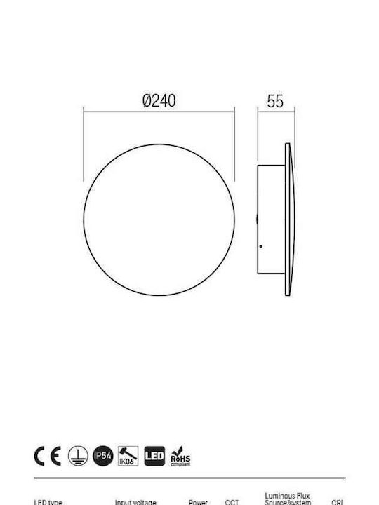Redo Group Επιτοίχιο Εξωτερικό Φωτιστικό LED 18W 3000K Redo Group Επιτοίχιο Εξωτερικό Φωτιστικό LED 18W 3000K