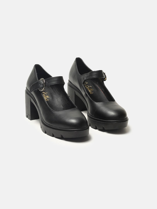 InShoes Leather Women's Loafers in Black Color