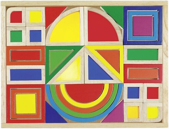 Goki Rainbow Wooden Building Blocks for 2+ Years 37 Pieces