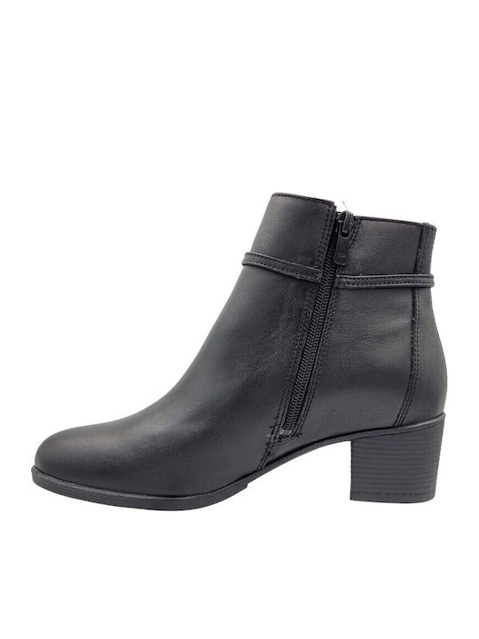 Leder Stiefeletten Damen Schwarz