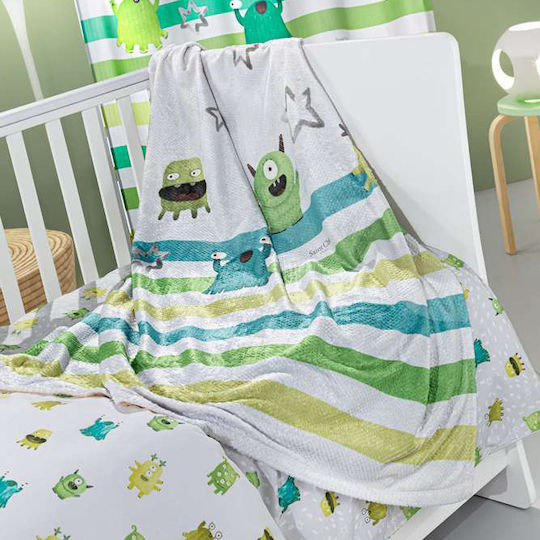 Saint Clair Blanket Fleece Monsters Lime 110x140cm