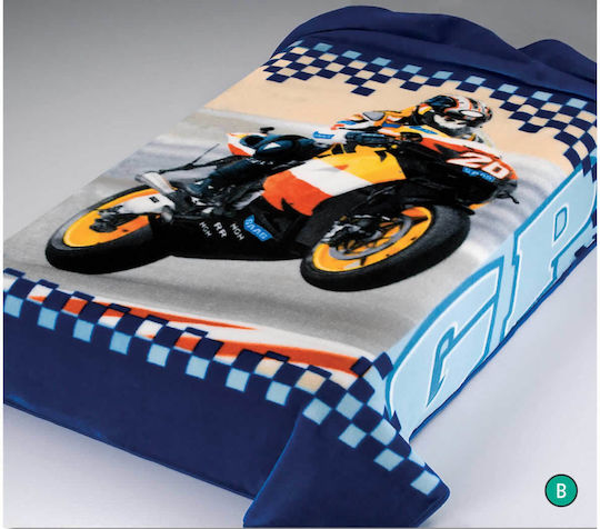 Belpla Decke Kinderdecken Samt Ster 222 Blau 160x220cm