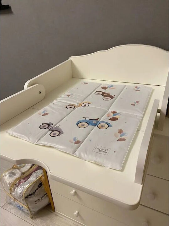 Ceba Baby Μαλακή Αλλαξιέρα από Ύφασμα Λευκό 40x60cm