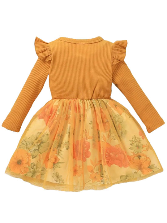 TakTakBaby Kids Dress Floral Mustard