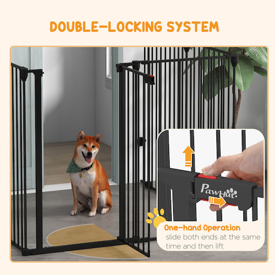 Pawhut Door Dog made of Plastic in Black Color 123 x 102 x 100cm