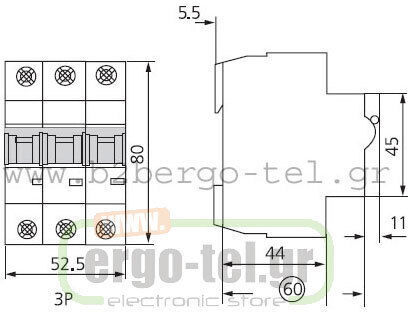 Kripal Automatischer Schutzschalter 50A Dreipolig AC 209-001100350
