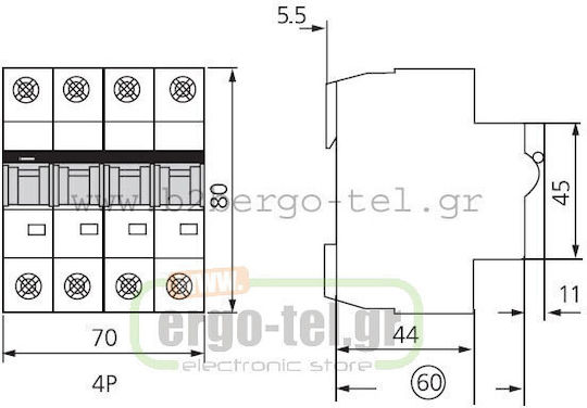 Kripal Siguranță automată 20A Tetrapolară AC 209-001100420