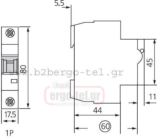 Kripal Αυτόματη Ασφάλεια Μονοπολική AC/DC 209-002100120