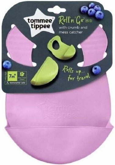 Tommee Tippee Roll N Go Αδιάβροχη Σαλιάρα Σιλικόνης με Τσέπη Λαχανί για 7 m+