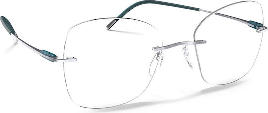 Silhouette Damen Metallisches Brillengestell aus Titan Silber SILH5561/LI 7110 55 16 140