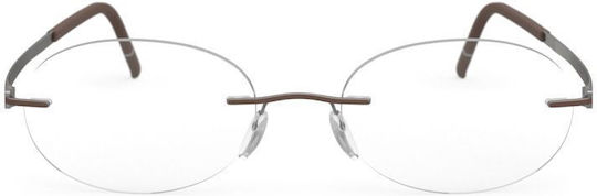 Silhouette Rame Ochelari Pentru Femei Metalice Rame De Ochelari Cu Prescripție Din Titan Maro SILH5529/GA 6060 52 19 145
