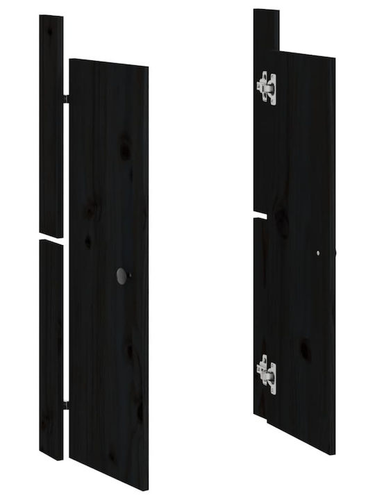 vidaXL Подов Рафт за баня Дървен 50x9x82см Черна