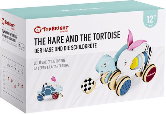 Top Bright Συρόμενο Παιχνίδι Ο Λαγός & Η Χελώνα από Ξύλο για 36+ Μηνών
