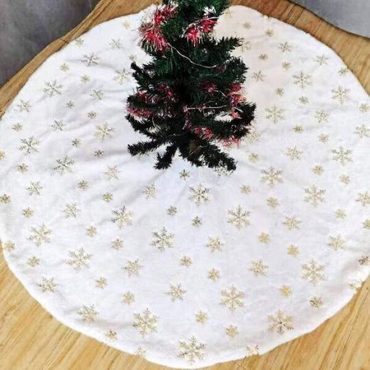 Christmas Polyester Tree Apron White D120cm