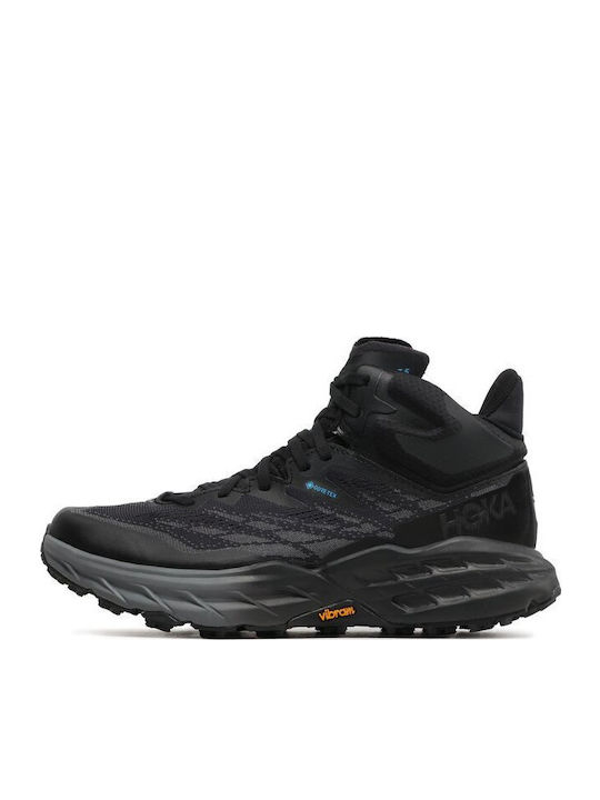 HOKA Speedgoat 5 Mid GTX Ανδρικά Ορειβατικά Μποτάκια Αδιάβροχα με Μεμβράνη Gore-Tex Μαύρα