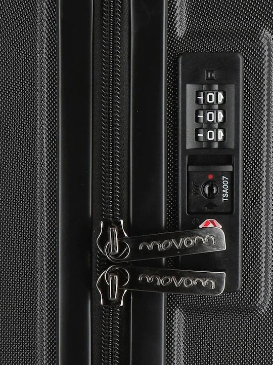 Movom Valiză De Călătorie De Cabină Tough Neagră Cu 4 Roți Înălțime 55 Cm