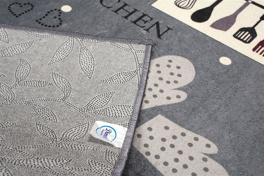 Dimcol Bon Appetit 257 Kitchen Mat Runner 67x150cm Grey