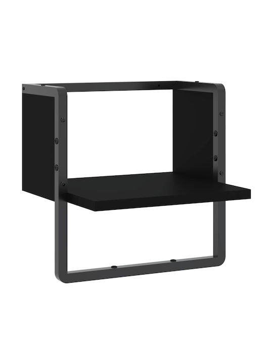 Shelf Wall Black Velvet-Black Metal 30x25x30cm