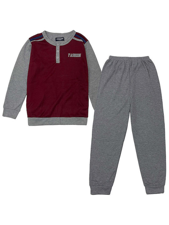 Ustyle Kids Pyjamas Winter Fleece Bordeaux