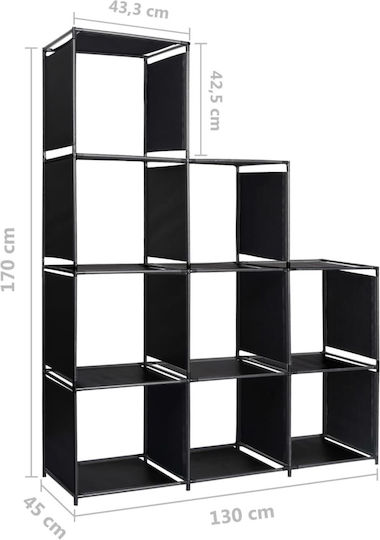 Black Bookcase 130x45x170cm