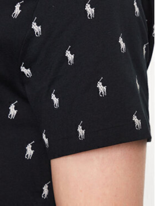 Ralph Lauren Καλοκαιρινή Ανδρική Μπλούζα Πιτζάμας Βαμβακερή Μαύρη