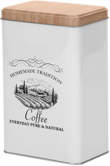 Viosarp Caseta Pentru Zahăr / Cafea Cu Capac Metalic Alb 9x6x16cm 1 Bucată