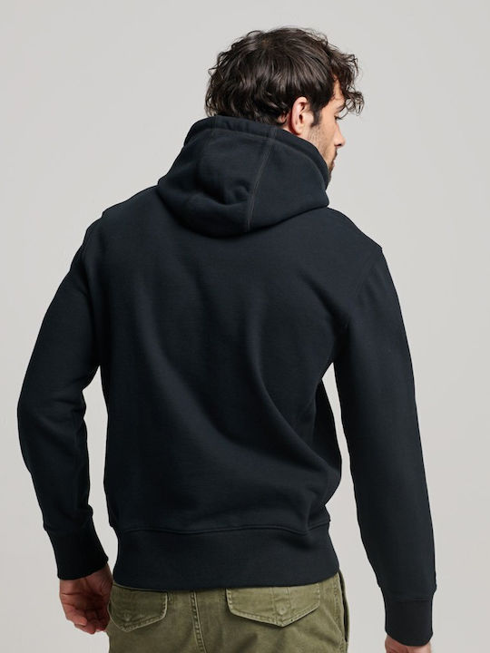 Superdry Herren Sweatshirt mit Kapuze und Taschen Black