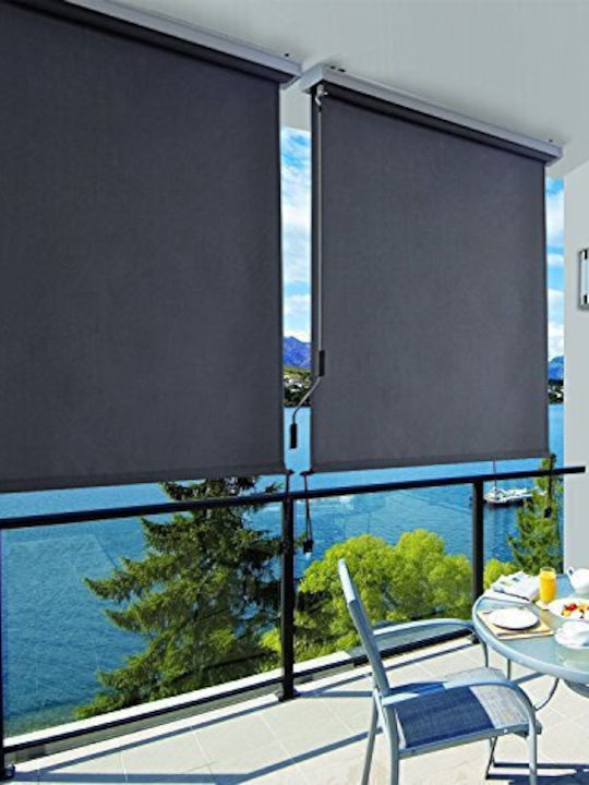 Songmics Rulou lateral de umbrire Terasă Gri x2.5m