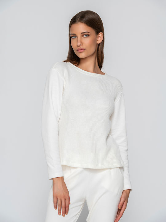Damen Langärmeliges Pullover Ivory
