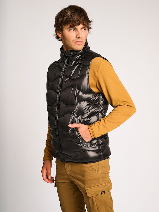 Staff Men's Sleeveless Puffer Jacket BLACK