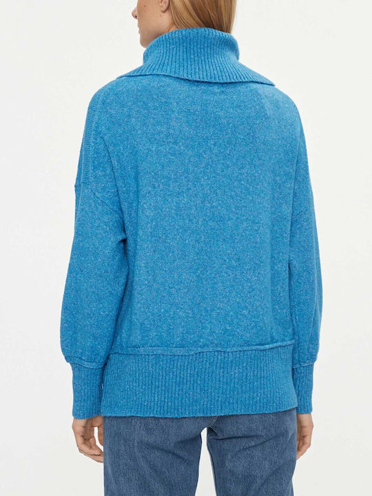Only Women's Long Sleeve Sweater Turtleneck Blue