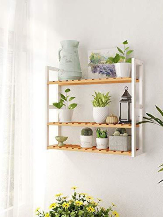 Songmics An der Wand montiert Badezimmerregal Bamboo 60x15x54cm