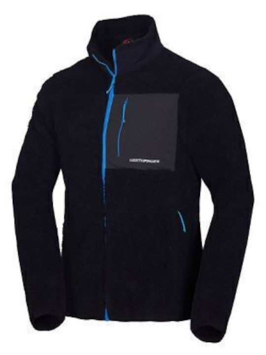 Ανδρική Ζακέτα Fleece Μαύρο/Μπλε