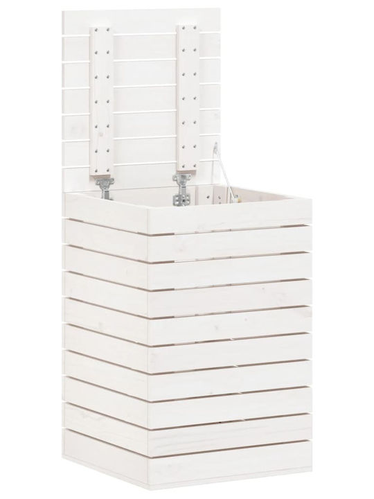 vidaXL Wäschekorb aus Hölzernes mit Deckel 44x44x66cm Weiß