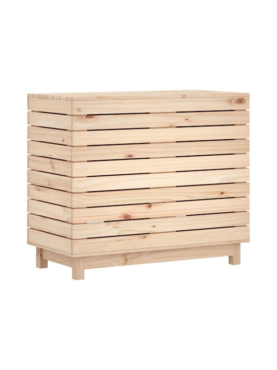 vidaXL Καλάθι Απλύτων Ξύλινο με Καπάκι 88.5x44x76cm Ροζ