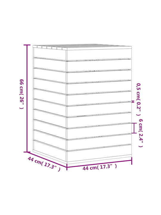 vidaXL Wäschekorb aus Hölzernes mit Deckel 44x44x66cm Weiß