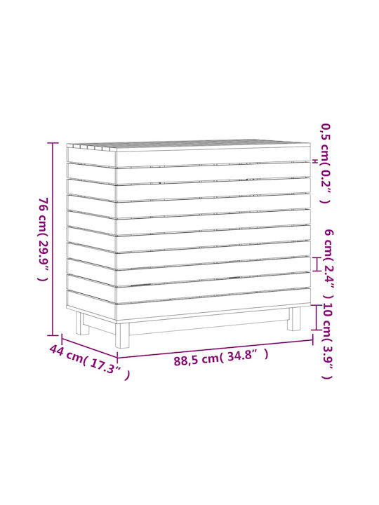 vidaXL vidaXL Holz Wäschekorb Mit Deckel 88,5x44x76cm Schwarz