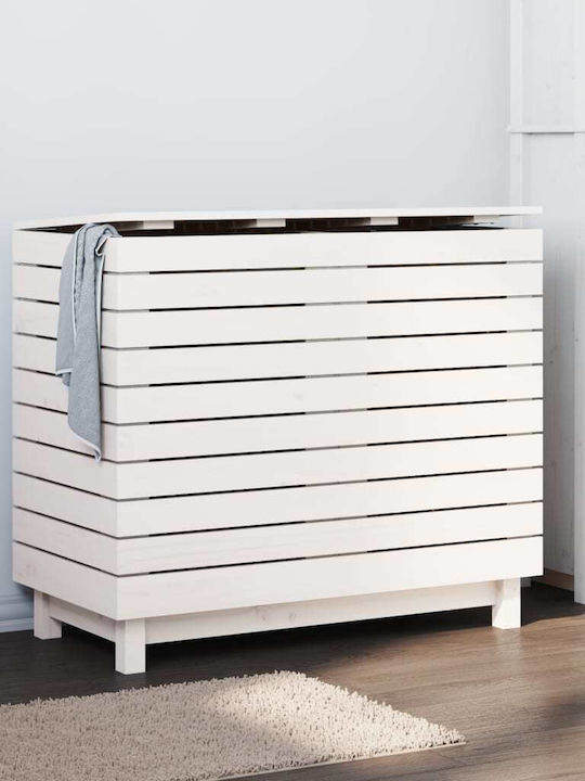 vidaXL Wooden Laundry Basket with Lid 88.5x44x76cm White