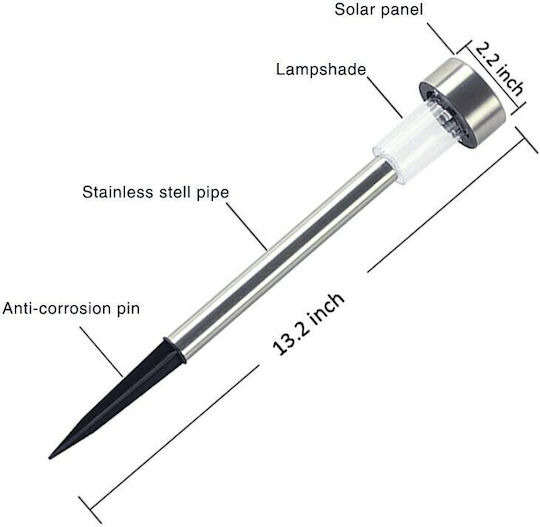 Set 10 Eingesteckte Solarleuchten 0.5W IP44 4.7cmx31cmcm