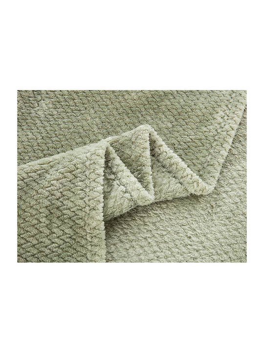 Liolios Home Jf-09 Κουβέρτα Fleece Υπέρδιπλη 220x240εκ. Πράσινο
