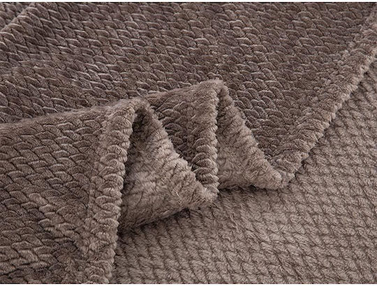 Liolios Home Jf-09 Blanket Fleece Single 160x240cm Brown/Gray