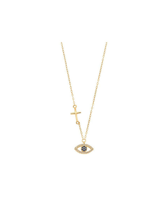 Senza Necklace Eye from Gold Plated Silver with Zircon