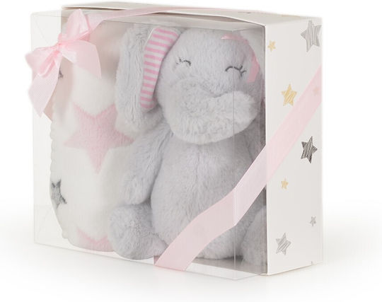 Cangaroo Одеяло Детски пелени за пелени Elephant 100% памук Сив Elephant - Pink 75x90см.