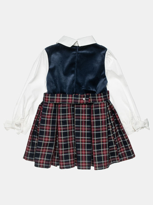 Alouette Kids Dress Velvet Checked Multicolour