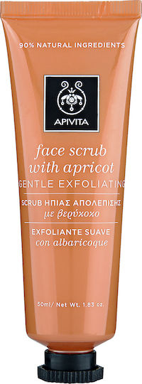 Apivita Apricot Scrub for Face for Normal/Dry Skin Mild Exfoliation with Apricot 50ml