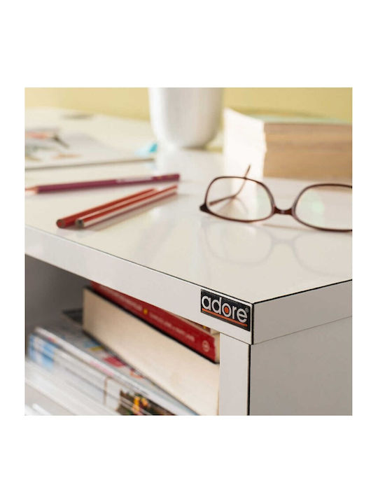 Kids Wooden Bookcase White 64x26x182cm