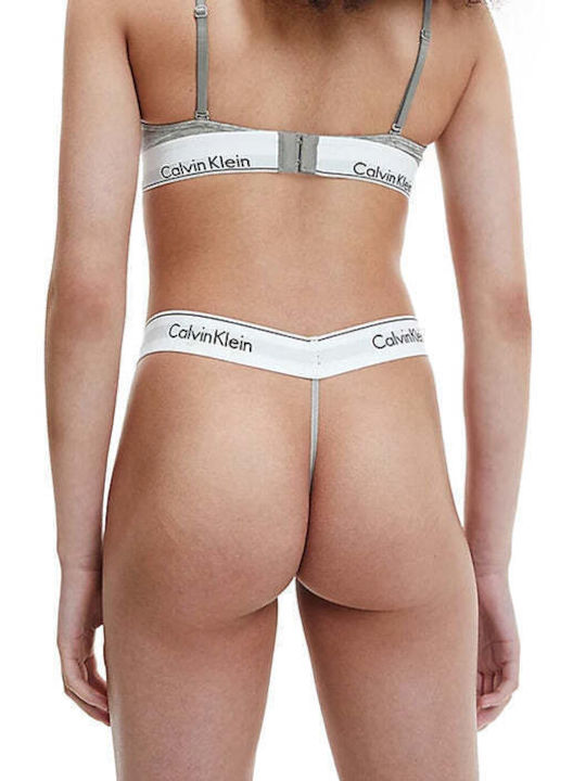 Calvin Klein Βαμβακερό Γυναικείο Slip Γκρι