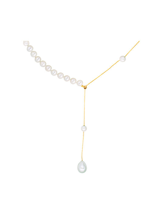 Margaritari Necklace from Gold 14K with Pearls