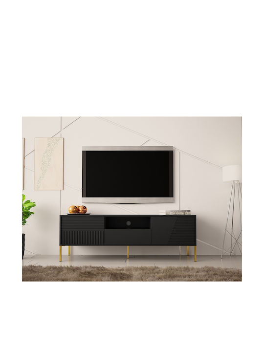 TV Stand Wooden Debora 155 Black L155xW40xH54cm