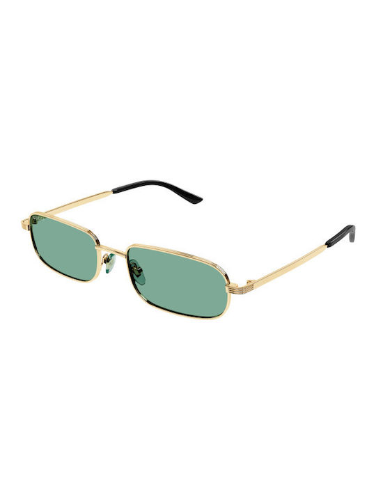 Gucci Sunglasses with Gold Metal Frame and Green Lens GG1457S 005